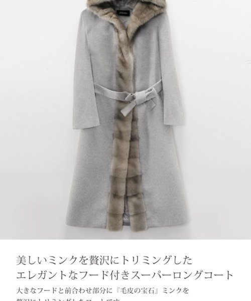 [Filomo] ミンクファー ロングコート レディース フード付き 