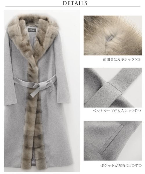 [Filomo] ミンクファー ロングコート レディース フード付き 
