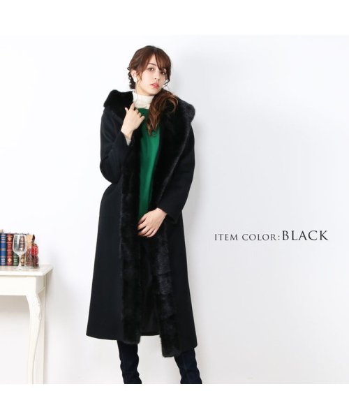 [Filomo] ミンクファー ロングコート レディース フード付き 