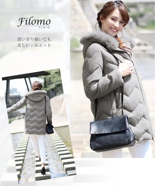 Filomo(フィローモ)/[Filomo] ダウンコート レディース フォックスファー フード付き/img08