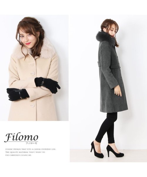 Filomo(フィローモ)/[Filomo] ステンカラーコート レディース ファー付き ウール/img12