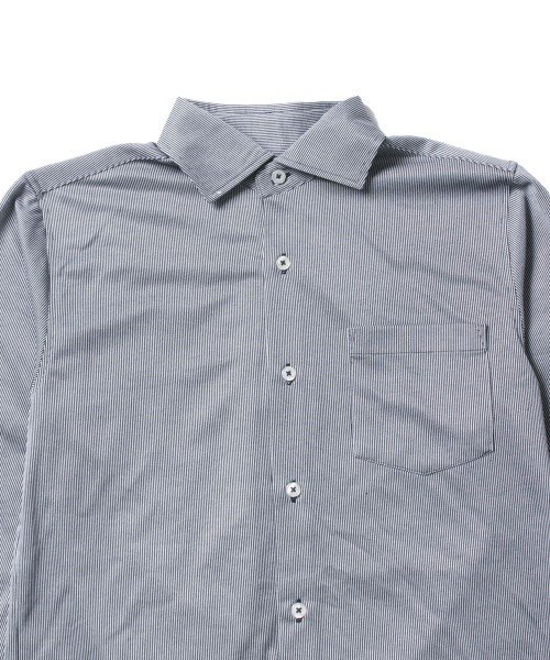 THE CASUAL(ザ　カジュアル)/(バイヤーズセレクト) Buyer's Select 日本製ニットピケストライプホリゾンタルカラー長袖カットシャツ/img08