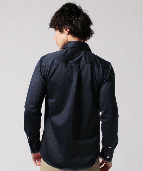 THE CASUAL(ザ　カジュアル)/(バイヤーズセレクト) Buyer's Select 日本製ニットピケストライプホリゾンタルカラー長袖カットシャツ/img15