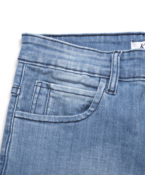 ハードダメージデニムパンツ デニム パンツ スキニー ダメージ ジーンズ ストレッチ クラッシュ ラグスタイル Luxstyle Magaseek