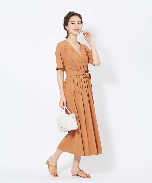 セール ルージュヴィフラクレ Rouge Vif La Cle ベルト付カシュクールワンピース Magaseek