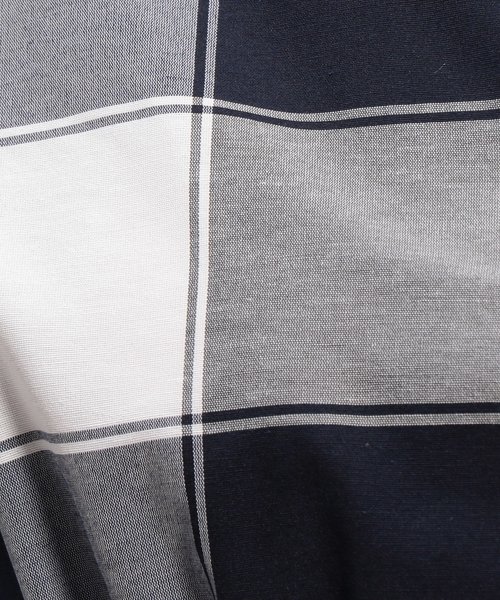 NARA CAMICIE(ナラカミーチェ)/イタリアンチェックウエストタックリボン付半袖シャツ/img02
