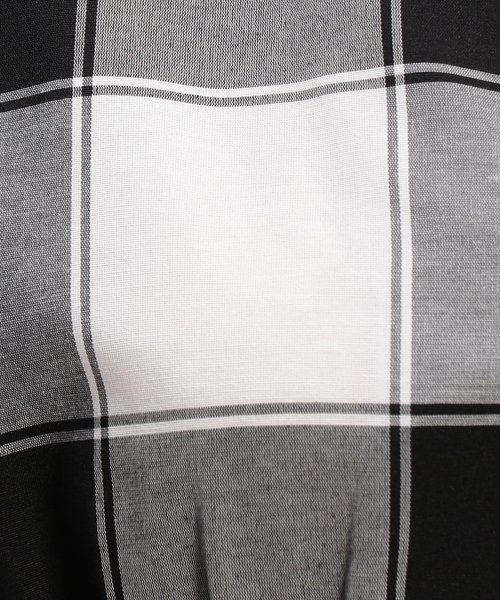 NARA CAMICIE(ナラカミーチェ)/イタリアンチェックウエストタックリボン付半袖シャツ/img03