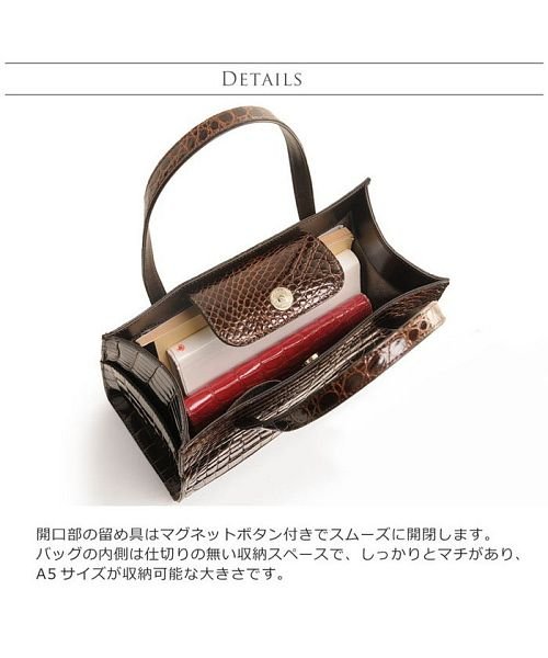 sankyoshokai(サンキョウショウカイ)/日本製 クロコダイル フォーマル ハンドバッグ/img03