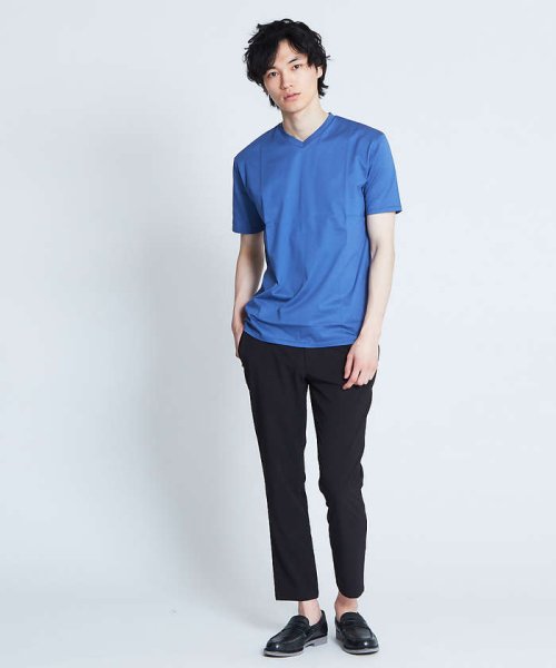 ABAHOUSE(ABAHOUSE)/【展開店舗限定】シルケット天竺Vネック半袖Tシャツ/img01