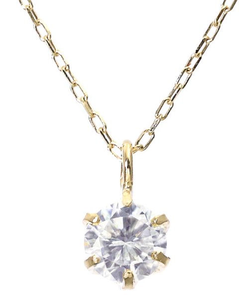 JEWELRY SELECTION(ジュエリーセレクション)/K18YG 天然ダイヤモンド SIクラス 0.2ct 6本爪 ネックレス 【鑑定書付】/img03