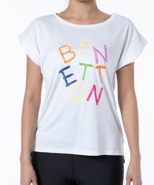BENETTON (women)(ベネトン（レディース）)/ベネトンカラフルロゴ半袖ラッシュTシャツ・ラッシュガード（UV加工UPF50＋）/img01