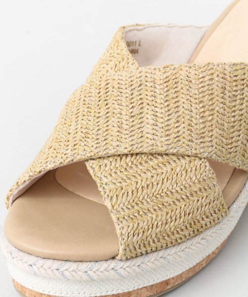 セール 素材コンビクロスウェッジサンダル 502251044 センスオブ