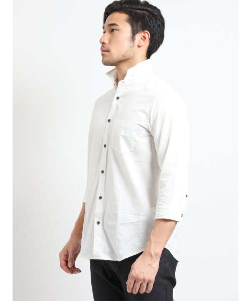 TAKA-Q(タカキュー)/リップストップ衿ワイヤー7分袖シャツ/img01