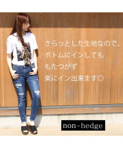 non-hedge(ノンヘッジ)/【2019夏物新作】転写レオパードリボンＴシャツ/img04