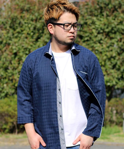 MARUKAWA(大きいサイズのマルカワ)/大きいサイズ 7分袖 シャツ 2枚衿/img01