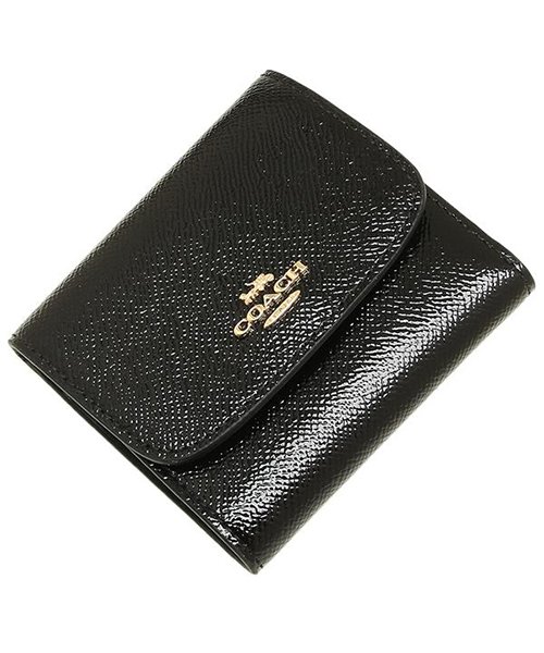 コーチ 財布 アウトレット Coach F Imblk スモール ウォレット レディース 二つ折り財布 三つ折り財布 無地 ブラック 黒 コーチ Coach Magaseek
