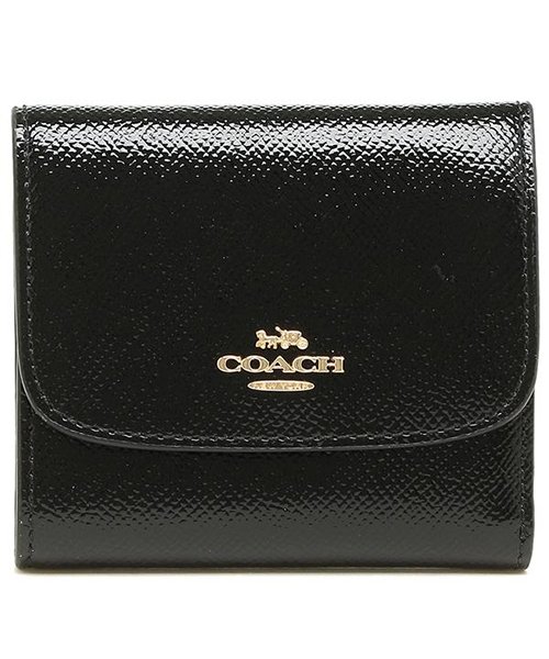コーチ 財布 アウトレット Coach F Imblk スモール ウォレット レディース 二つ折り財布 三つ折り財布 無地 ブラック 黒 コーチ Coach Magaseek