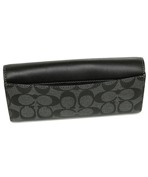 コーチ 財布 アウトレット Coach F Svgm スリム エンベロープ ウォレット シグネチャー キャンバス レディース 長財布 ガンメタル 黒 コーチ Coach Magaseek