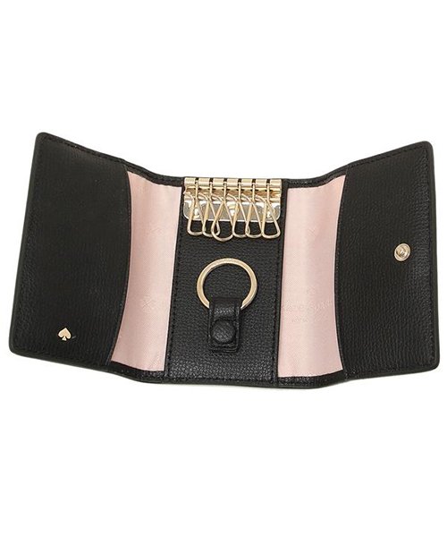 kate spade new york(ケイトスペードニューヨーク)/ケイトスペード キーケース KATE SPADE PWRU7213 001 KEY HOLDER SYLVIA 無地 BLACK 黒/img01