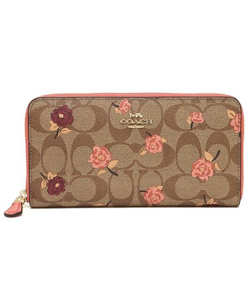 Coach F67538 Imll9 アコーディオン ジップ ウォレット シグネチャーキャンバス トス ペオニープリント レディース 長財布 花柄 502045460 コーチ Coach Magaseek