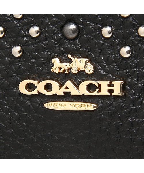 COACH(コーチ)/COACH F31969 IMN2R スモール ウォレット シグネチャー キャンバス リベット レディース 二つ折り財布 ブラウン/ブラック 黒/img05