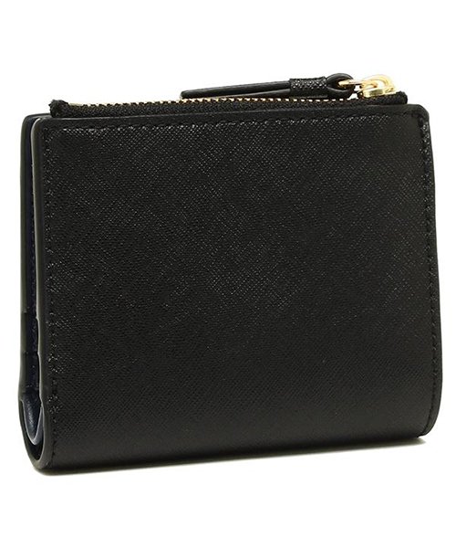 TORY BURCH(トリーバーチ)/TORY BURCH 47124 018 ROBINSON MINI WALLET レディース 二つ折り財布 無地 BLACK/ROYAL NAVY 黒/img02