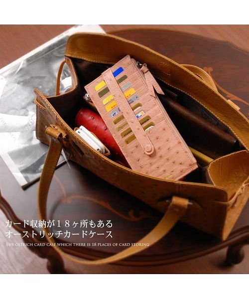 sankyoshokai(サンキョウショウカイ)/オーストリッチ レザー カードケース レディース メンズ 薄型/img01