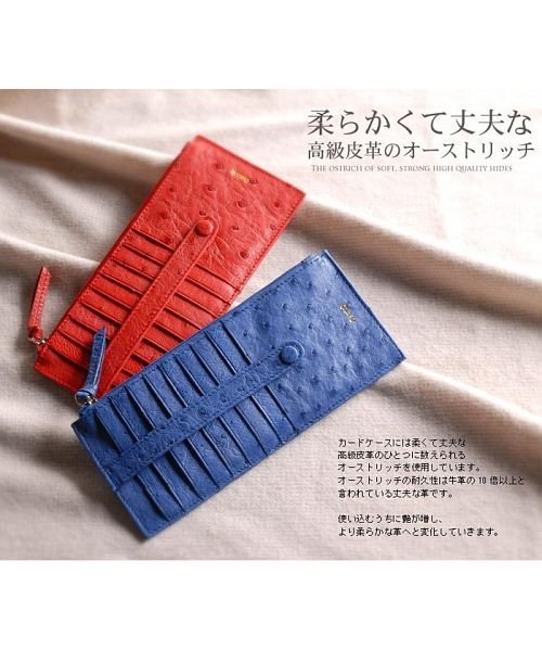 sankyoshokai(サンキョウショウカイ)/オーストリッチ レザー カードケース レディース メンズ 薄型/img02