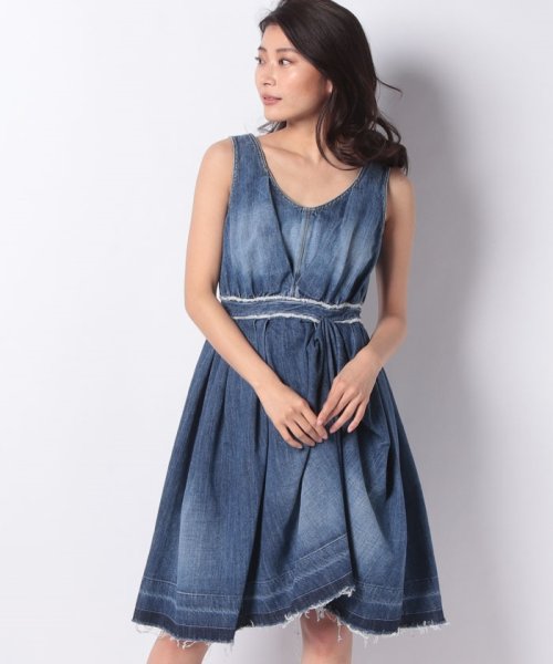 セール 50 Off ダメージデニムドレープワンピース ランバンオンブルー Lanvin En Bleu Magaseek