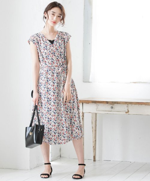 セール 花柄カシュクールワンピース ビス Vis Magaseek