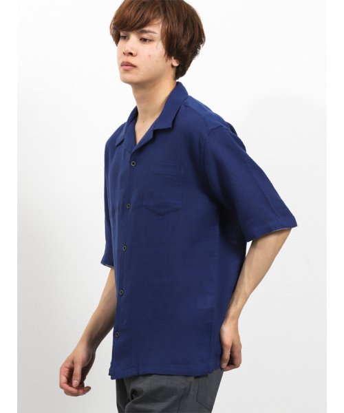 semanticdesign(セマンティックデザイン)/フレンチリネン混パナマ オープンカラー半袖シャツ/img01