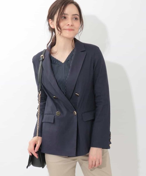 セール 50 Off ダブルスレストリネン混ジャケット オフオン Ofuon Magaseek