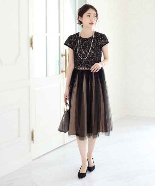 結婚式 ニモ 二次会 レース チュールプリーツワンピース ブージュルード Bou Jeloud Magaseek