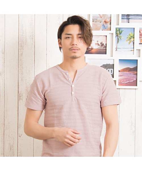 VICCI(ビッチ)/VICCI【ビッチ】タックジャガードヘンリーネック半袖Tシャツ/img06