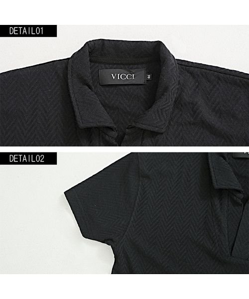 VICCI(ビッチ)/VICCI【ビッチ】ヘリンボーンジャガードスキッパーポロシャツ/img11