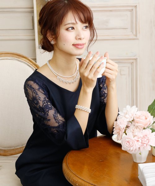 PourVous(プールヴー)/【パーティー・パーティー】レーススリーブエレガントワンピースパーティードレス 結婚式/img08