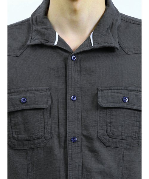 semanticdesign(セマンティックデザイン)/パナマスタンドカラー衿ワイヤー7分袖シャツアウター/img06