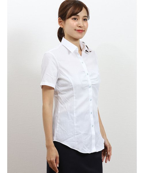 TAKA-Q(タカキュー)/形態安定レギュラーカラー スキッパーギャザー半袖シャツ/img03