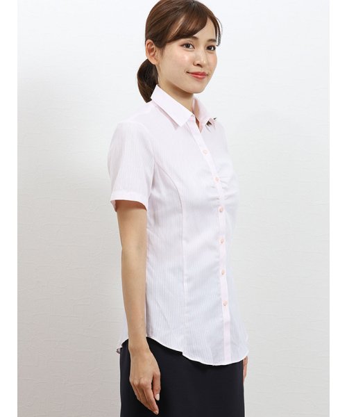 TAKA-Q(タカキュー)/形態安定レギュラーカラー スキッパーギャザー半袖シャツ/img08