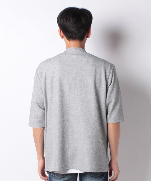 MARUKAWA(大きいサイズのマルカワ)/大きいサイズ メンズ 5分袖 ニットソー カーディガン アンサンブル 半袖 Tシャツ セット/img02