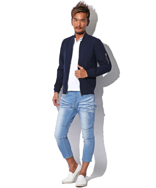 セール 15 Off ペンキ付き膝タックストレッチクロップドデニムパンツ デニム パンツ メンズ クロップドパンツ アンクルパンツ ラグスタイル Luxstyle Magaseek