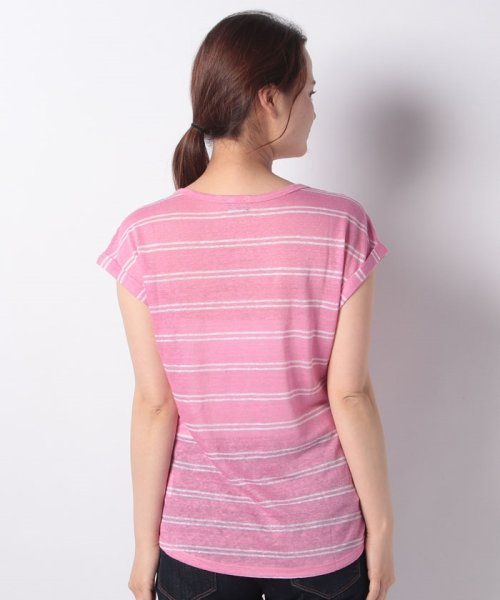 BENETTON (women)(ベネトン（レディース）)/リネンラウンドネックボーダー半袖Tシャツ・カットソー/img30