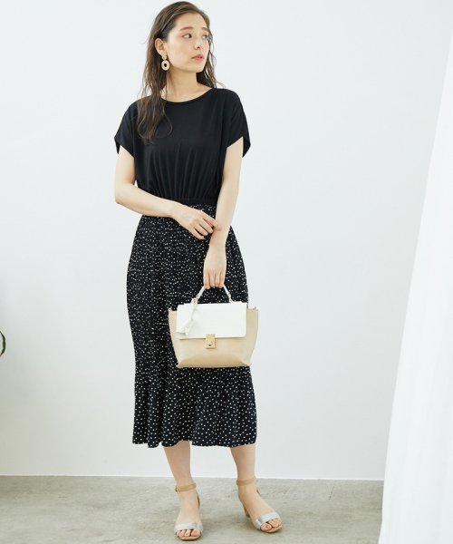 セール ドットプリーツドッキングワンピース ロペピクニック Rope Picnic Magaseek