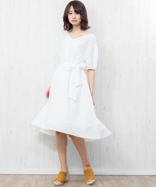 レディース ワンピース Vネック 半袖 お出かけワンピース ミリアンデニ Mili An Deni Magaseek