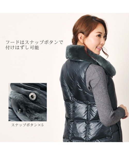 ダウンベスト ロング丈 フード付き レッキストリミング イタリー生地 ダウン95 レディース サンキョウショウカイ Sankyoshokai Magaseek ダウンベスト ロング丈 フード付き レッキストリミング イタリー生地 ダウン95 レディース サンキョウショウカイ Sankyoshokai Magaseek