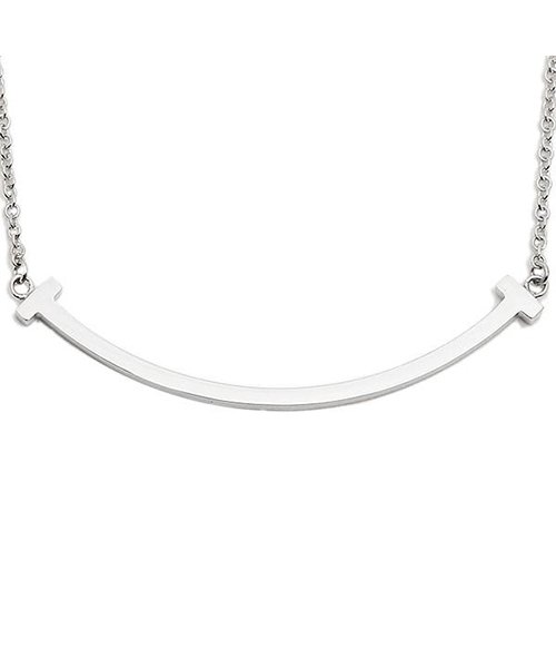 ティファニー ネックレス アクセサリー Tiffany Co 18k Tスマイル ミニ 18w ペンダント ホワイトゴールド ティファニー Tiffany Co Magaseek
