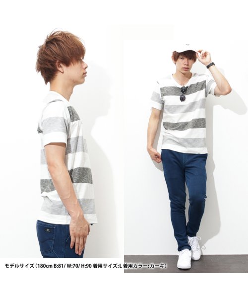 MAC HOUSE(men)(マックハウス（メンズ）)/Navy オーガニックコットン スラブボーダーTシャツ MH/03521SS－1/img15