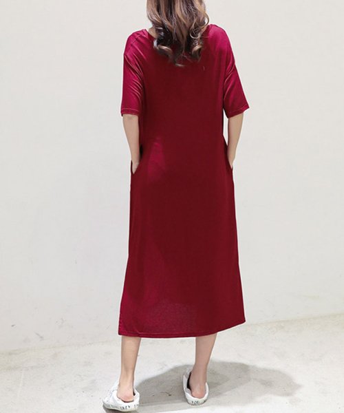 クーポン セール Off ミモレ丈ワンピース レディース 半袖 無地ワンピース ゆったり ロングワンピース 夏 ミニミニストア Miniministore Magaseek