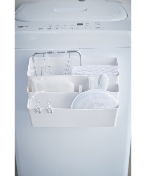 YAMAZAKI(ヤマザキ)/洗濯機横マグネット収納ポケット 3段  プレート ホワイト/img06