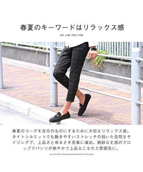 LUXSTYLE(ラグスタイル)/総柄ツイルストレッチクロップドパンツ/クロップドパンツ メンズ スキニー 7分丈 ストレッチ チェック/img10